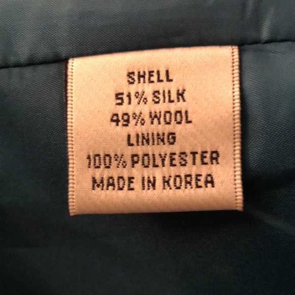 Talbots teal silk suit size 16 jacket and size 16 petite skirt - Picture 10 of 10